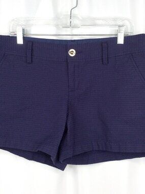 Lily Pulitzer The Callahan Shorts Women's Size 12 Navy Blue Textured 5" Inseam
